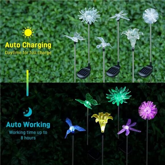 6 Pack LED Figurine Stake Lights Color Changing Landscape Lighting - Picture 2 of 7